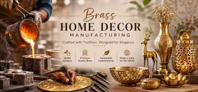 Skilled artisans manufacturing premium brass home decor products in India for wholesale export by OneTrend
