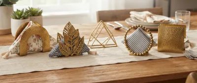 Handcrafted brass napkin holder manufactured in India for wholesale export