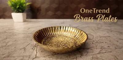 Handcrafted brass plate manufactured in India for wholesale export