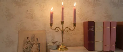 Handcrafted Indian brass candle holder for luxury home décor