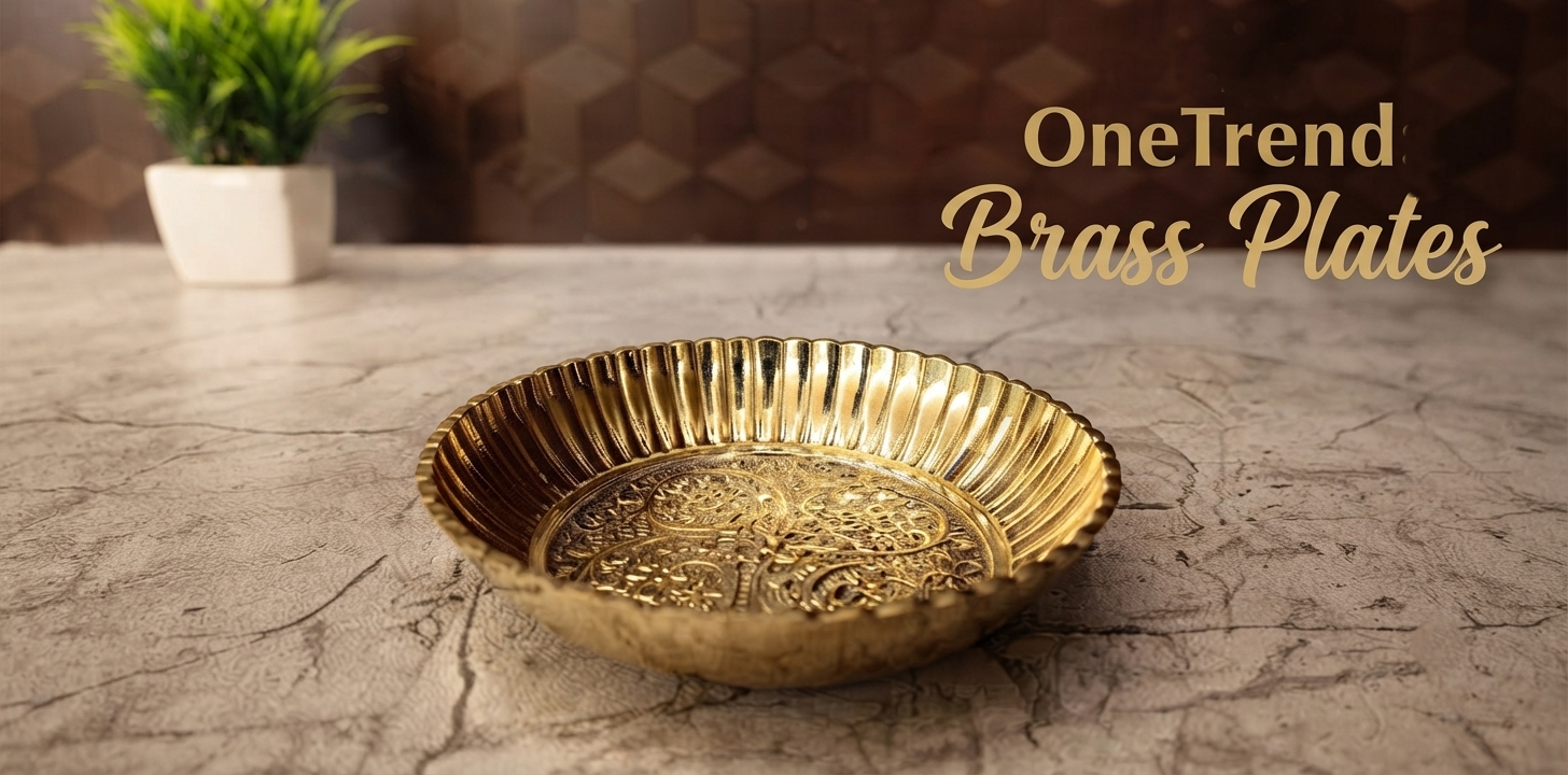 Handcrafted brass plate manufactured in India for wholesale export
