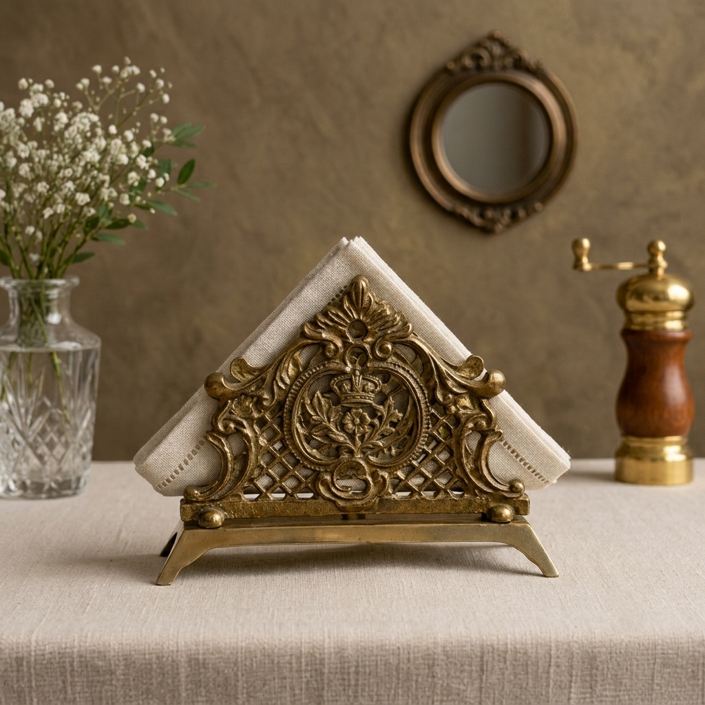 Premium Handmade Brass Napkin Holders Manufactured in India for Wholesale and Global Export
