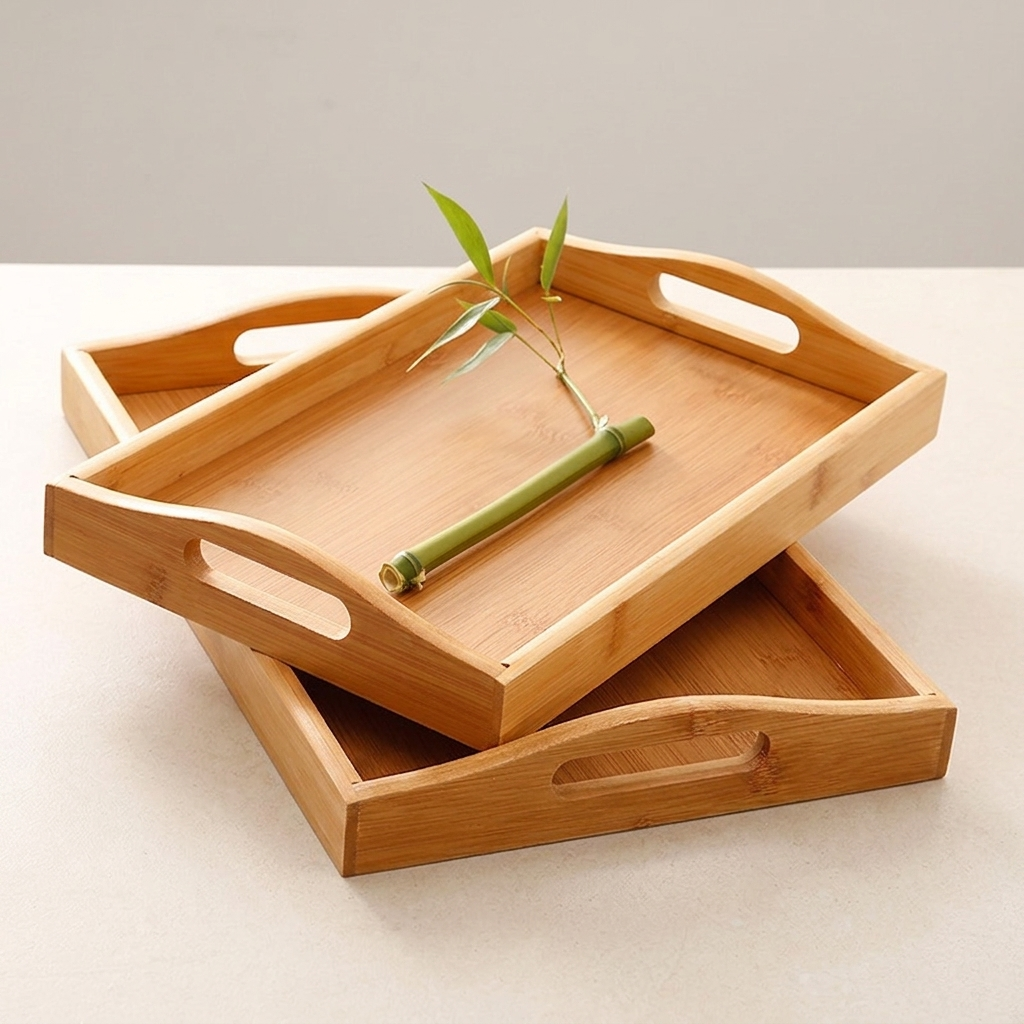Premium Decorative Wooden Tray Set with Gold Floral Design – Wholesale Wooden Trays Manufacturer & Exporter from India | OneTrend