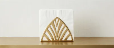 Wholesale brass napkin holders handcrafted by OneTrend, Indian manufacturer and exporter supplying premium brass table accessories to importers, wholesalers, retailers, and hospitality buyers in the USA