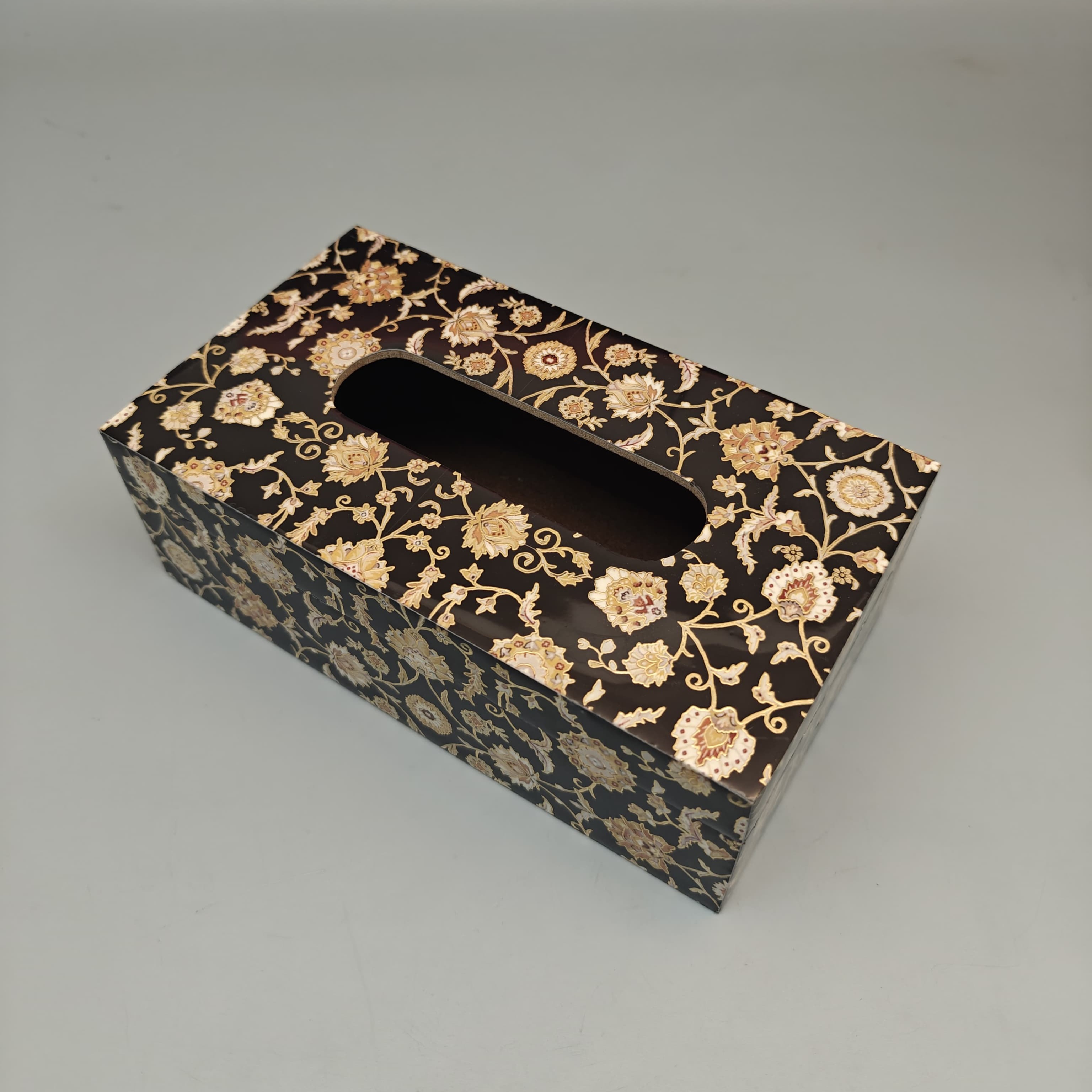 Floral Decorative Tissue Box Cover handcrafted from MDF wood with elegant floral design