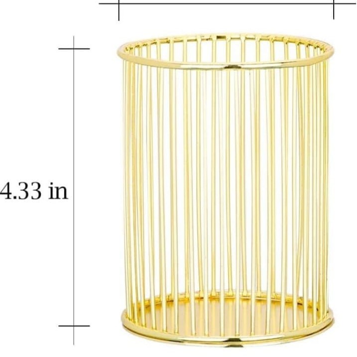 Gold metal round wire storage basket for wholesale export