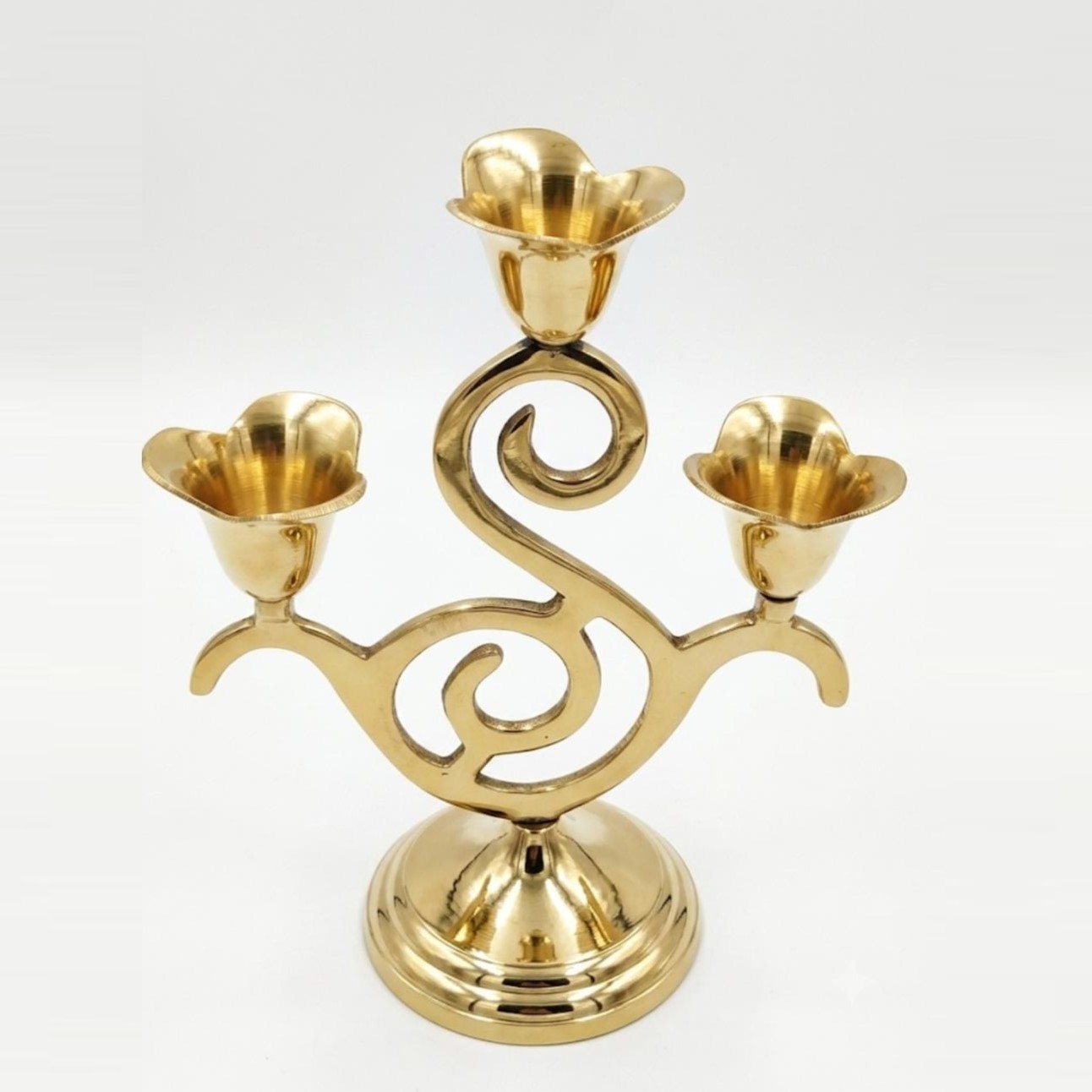 Premium solid brass three arm candle stand manufacturer India