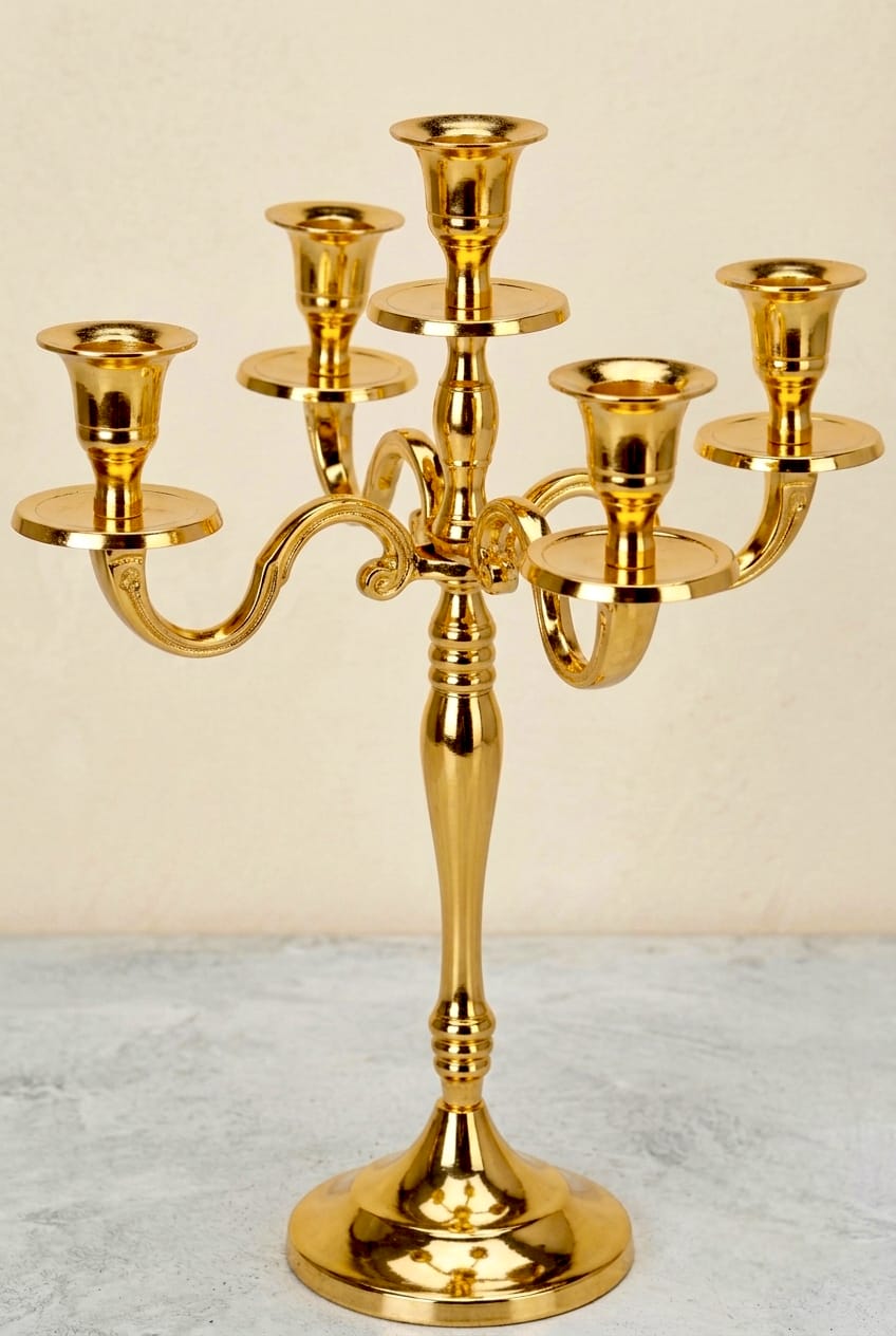 Handcrafted brass 5 arm candelabra for wholesale export