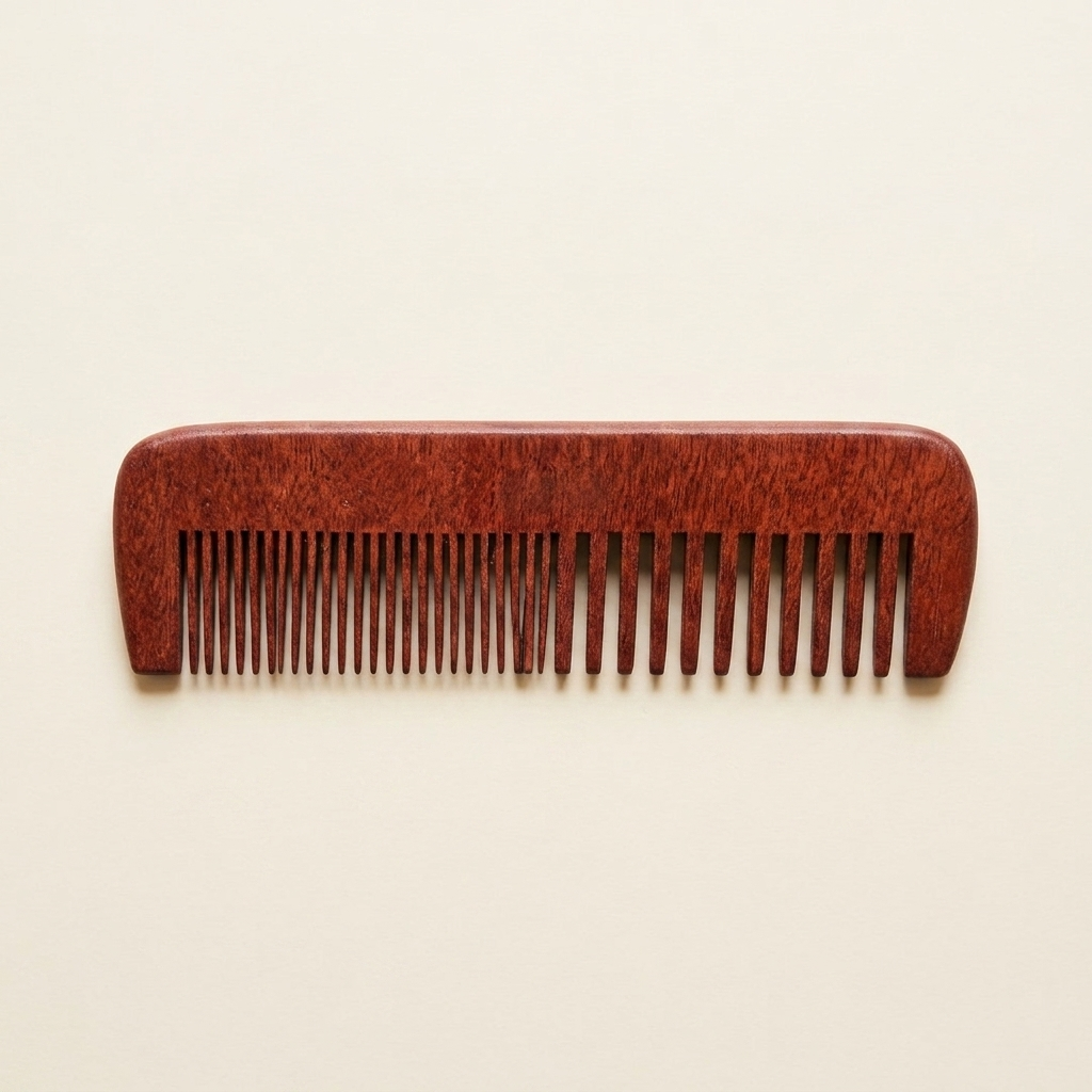 Handcrafted dual tooth wooden hair comb with fine and wide teeth for wholesale export