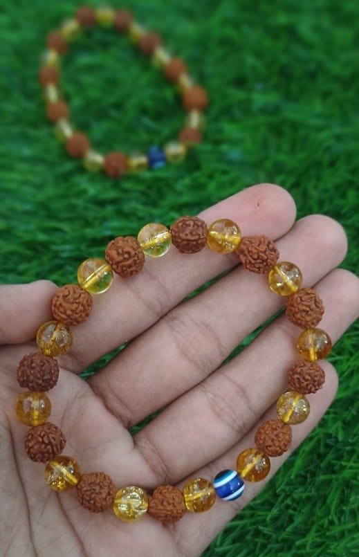 Handmade Rudraksha Crystal Evil Eye Bracelet Wholesale Exporter from India