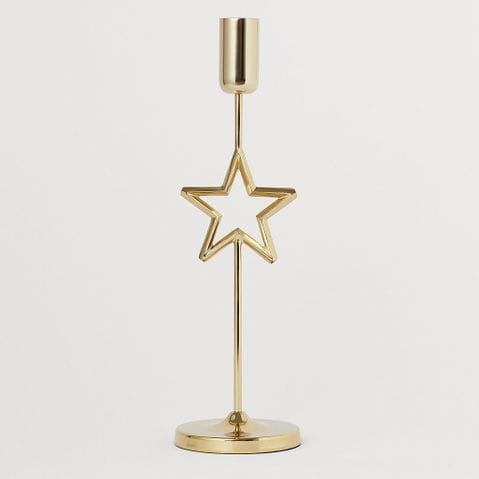 Modern brass star candle holder handcrafted for luxury home décor