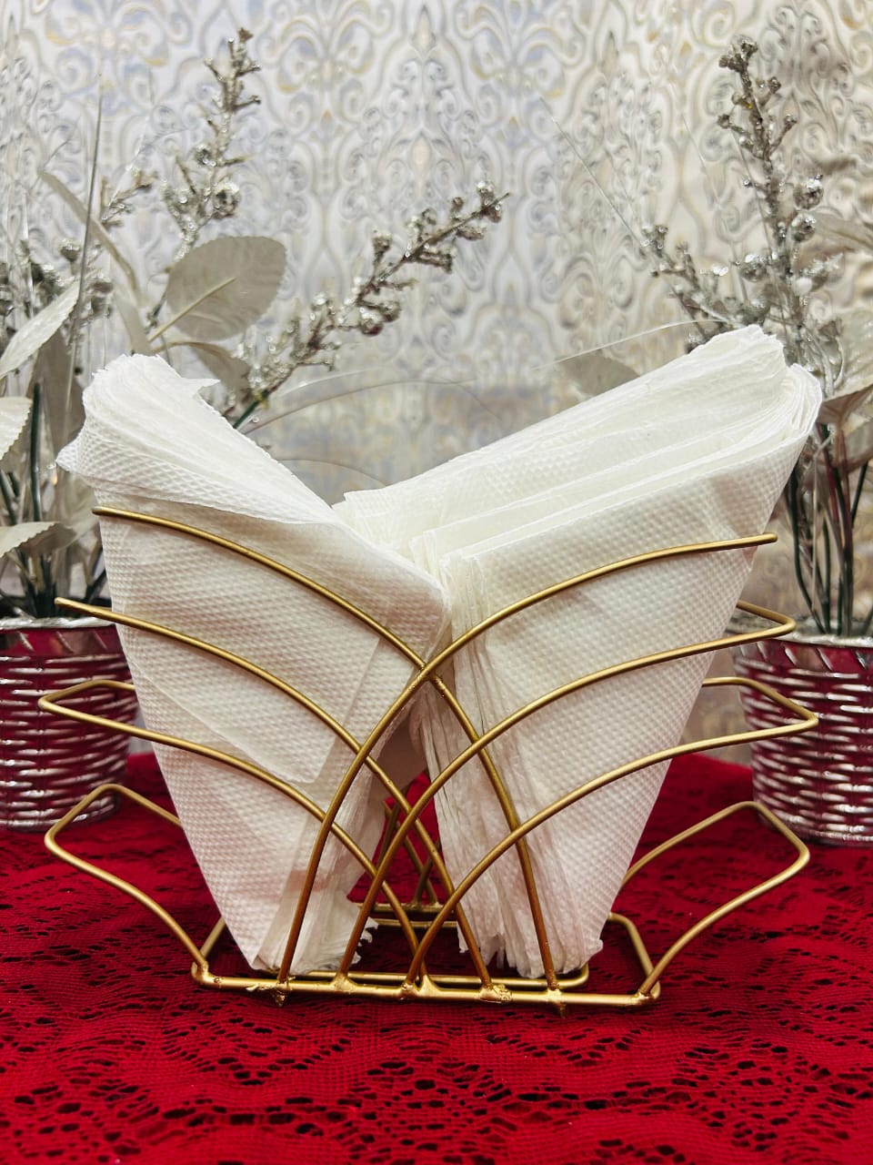 Modern brass wire napkin holder for wholesale export