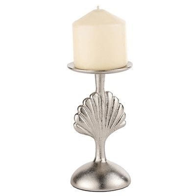 Silver metal seashell pillar candle holder for wholesale export