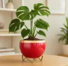 Decorative ceramic planter with metal stand for indoor plants wholesale exporter