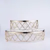 Gold metal decorative two-tier round display stand set for wholesale export