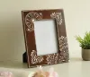 Hand painted wooden photo frame crafted from premium mango wood featuring traditional floral artwork and decorative handcrafted detailing.