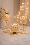 Luxury crystal brass votive candle holder for wedding centerpieces