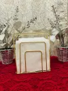 Modern brass cocktail napkin holder for luxury dining tables