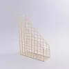 Modern brass mesh magazine holder for office organization