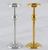 Modern metal pillar candle holder stand in gold and silver finish
