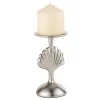 Silver metal seashell pillar candle holder for wholesale export