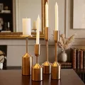 Designer Brass Pillar Candle Holder – Handmade Brass Lighting Decor in Solid Brass from India