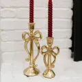 Elegant decorative brass taper candle holders for wedding and home décor
