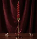 Premium handcrafted spiral taper candle with gold metal stand for luxury home décor