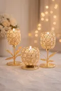 Luxury crystal brass votive candle holder for wedding centerpieces