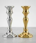 Luxury metal taper candle holder with premium gold and silver plated finish