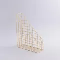Modern brass mesh magazine holder for office organization