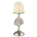 Silver metal seashell pillar candle holder for wholesale export