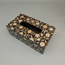 Floral Decorative Tissue Box Cover handcrafted from MDF wood with elegant floral design