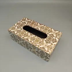 Floral Wooden Tissue Box Cover