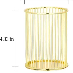 Gold metal round wire storage basket for wholesale export
