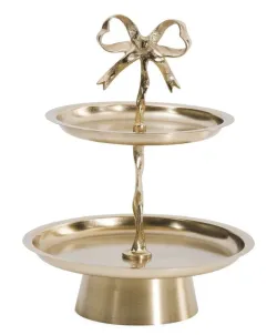 Gold Metal Two-Tier Bow Display Stand