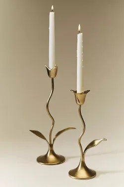 Handcrafted Brass Flower Candle Holder