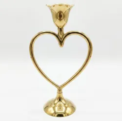 Handcrafted brass heart shape candle holder for wholesale export