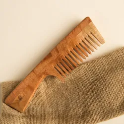 Handcrafted natural wooden wide-tooth hair comb for wholesale export