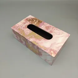 Marble Print Decorative Tissue Box Cover