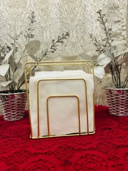 Modern brass cocktail napkin holder for luxury dining tables
