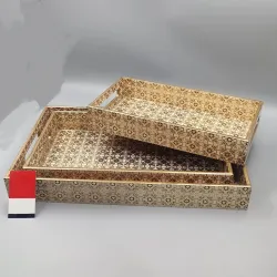 Moroccan Pattern Nesting Serving Tray Set