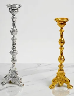 Ornate metal floor candle holder for wholesale export