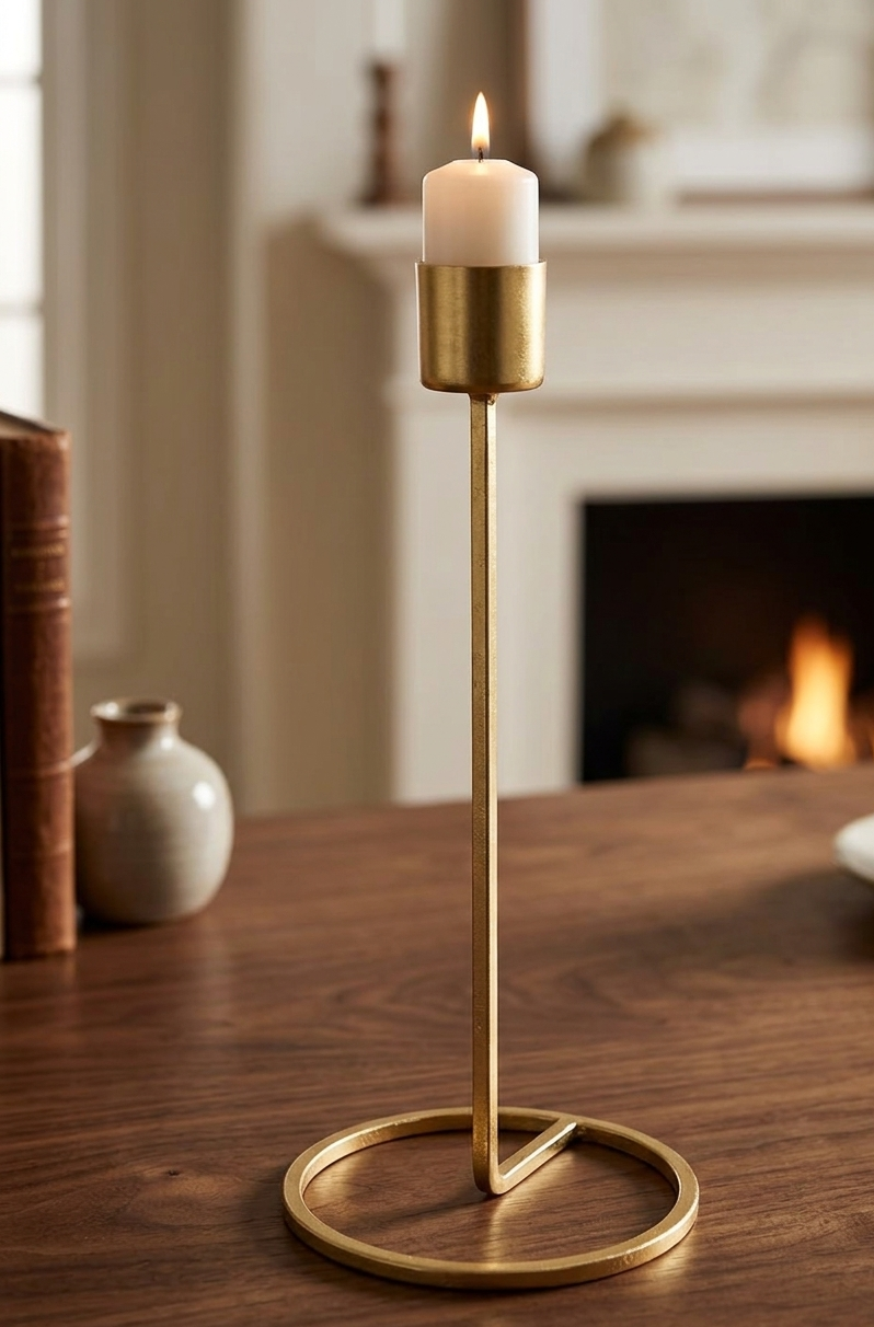 Vintage Brass Decorative Candle Stand – Handmade Brass Lighting Decor in Solid Brass from India