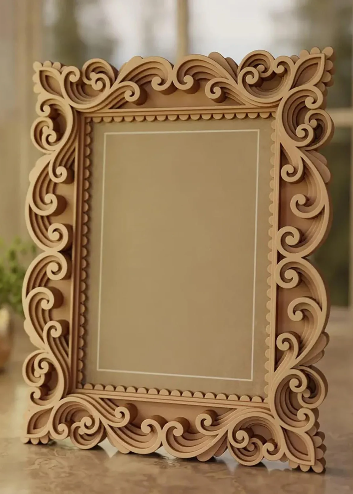 Handcrafted ornate wooden photo frame for wholesale export